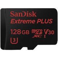 microSDXC card 128 GB SanDisk Extreme® PLUS Class 10, UHS-I, UHS-Class 3, v30 Video Speed Class incl. SD adapter