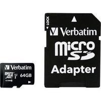 microSDXC card 64 GB Verbatim MICRO SDXC 64GB CL 10 ADAP Class 10 incl. SD adapter