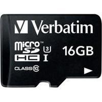 microSDHC card 16 GB Verbatim PRO Class 10, UHS-I, UHS-Class 3 incl. SD adapter