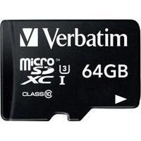 microsdxc card 64 gb verbatim pro class 10 uhs i uhs class 3 incl sd a ...