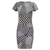 MIX STRIPE CAP SLV BODYCON DRS