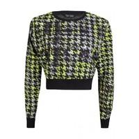 MIXED DOGTOOTH JACQUARD SWEAT