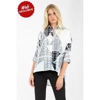 mix snake print batwing shirt