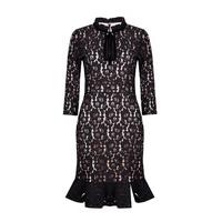 Millie Mackintosh Black Lace Dress With Peplum Hem