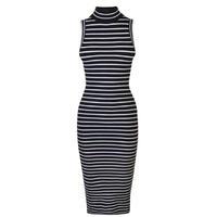 MICHAEL MICHAEL KORS Striped Ribbed Sleeveless Dress