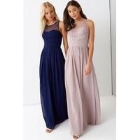 mink embellished neck maxi dress