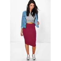 Midi Jersey Tube Skirt - berry