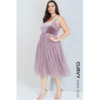 Mink Velvet Midi Dress