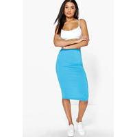 Midi Jersey Tube Skirt - turquoise