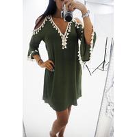 Michaela flared tassel shift dress