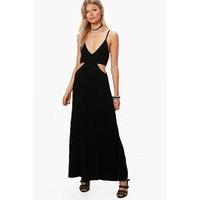 milly cut out strappy maxi dress black