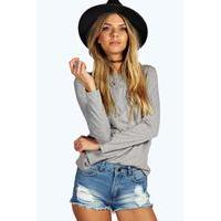 mid rise frayed hem denim hotpants blue