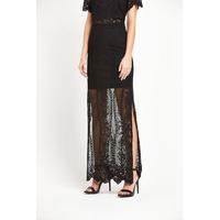 Miss Selfridge Black Lace Maxi Skirt