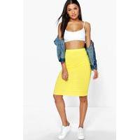 Midi Jersey Tube Skirt - yellow