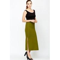 midi split hem skirt