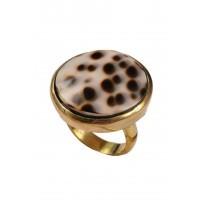 Mirabelle Tiger Spot Shell Ring