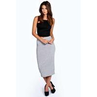 Midi Jersey Tube Skirt - grey marl