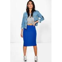 Midi Jersey Tube Skirt - blue