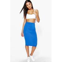 Midi Jersey Tube Skirt - blue