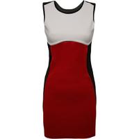 Miranda Colour Block Bodycon Dress - Red