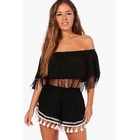 Millie Tassle Trim Short - black