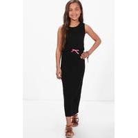 Midi Plain Summer Dress - black