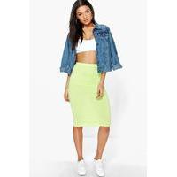 Midi Jersey Tube Skirt - lime