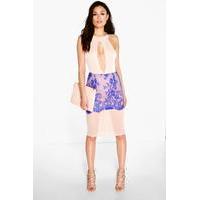 Mimi Eyelash Lace Midi Skirt - royal