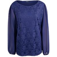 Michelle Lace Chiffon Sleeve Top - Royal Blue