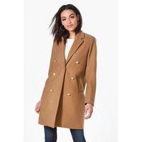 Military Double Breasted Coat - camel