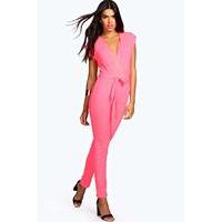 Millie Wrap Over Jumpsuit - pink