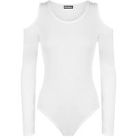 misato off shoulder bodysuit white