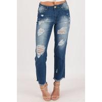 Mid Blue Denim Boyfriend Jeans