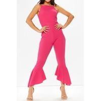 Miley Pink Frill Leg Jumpsuit