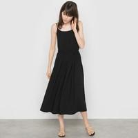 Midi Dress with Shoestring Straps