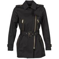 michael michael kors ms62hgex36 womens trench coat in black