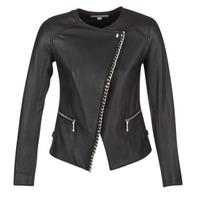 MICHAEL Michael Kors CHAIN FRONT BIKER women\'s Leather jacket in black