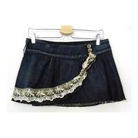 Miss Sixty Size M Frill Edged Dark Wash Denim Skirt