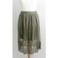 Miss Selfridge Size 10 Green Embroidered Skirt