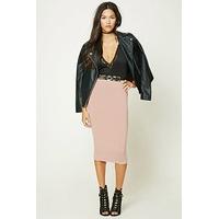 midi stretch knit skirt