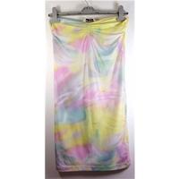 miss selfridge size 10 multi coloured strapless dress