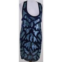 Miss Selfridge, size 14 blue & black sequined party dress