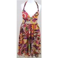 Miss Selfridge, size 8 multi-coloured halter-neck dress