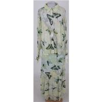 michelle hope size xxxl pale yellow green butterfly print blouse and s ...