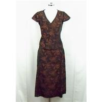 Minosa brown and gold patterned skirt and tio Size 10P