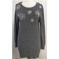 miss selfridge size 12 grey embellished jumper