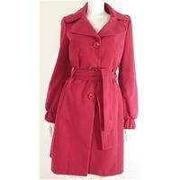 Miss Sixty Hot Pink Coat with Belt and Gathered Puffball Sleeves