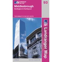 Middlesbrough - OS Landranger Map Sheet Number 93