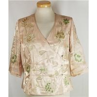 Minuet size 14 champagne and green evening jacket