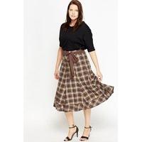 Midi Check Swing Skirt